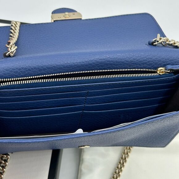 Women’s Gucci Caspian blue interlocking G wallet on a chain made in Italy - Picture 8 of 14